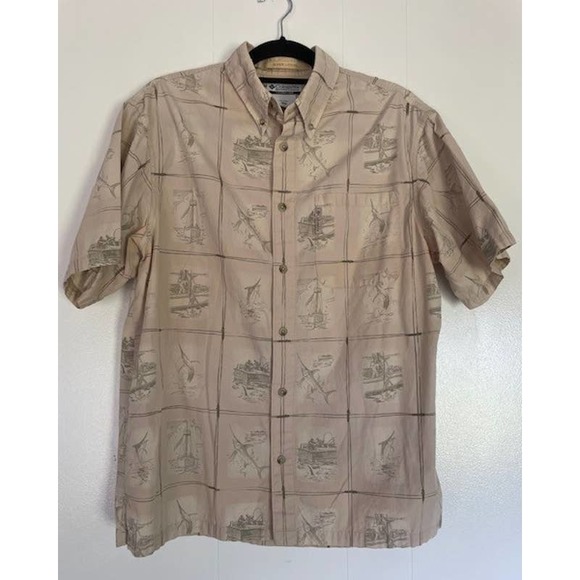 Columbia Men's River Lodge Men's Short Sleeve Cotton Button-Up Shirt Size Medium - Picture 1 of 3